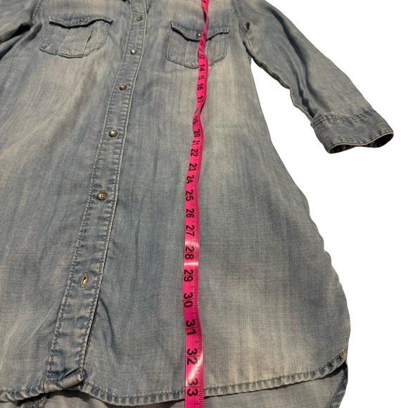 H&M Denim Chambray Midi Button Down Shirt Dress size 12 - Picture 4 of 11